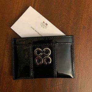 Coach Black Wallet with Silver Accents